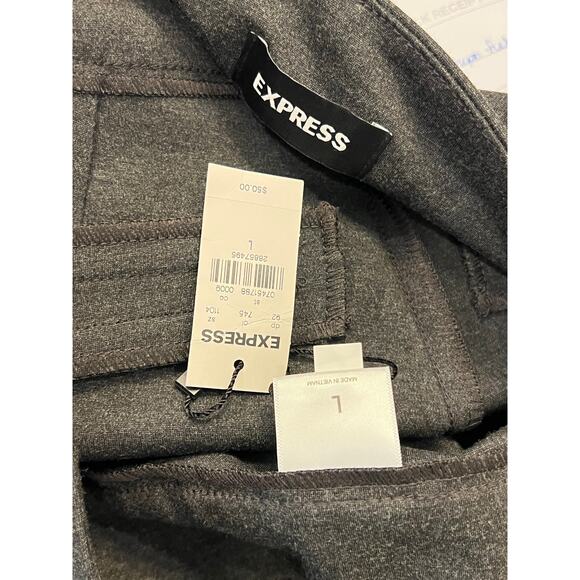 NWT Express Skinny Ankle High Rise Pull On Pants Womens Sz L Gray Stretch Ponte - Picture 5 of 7